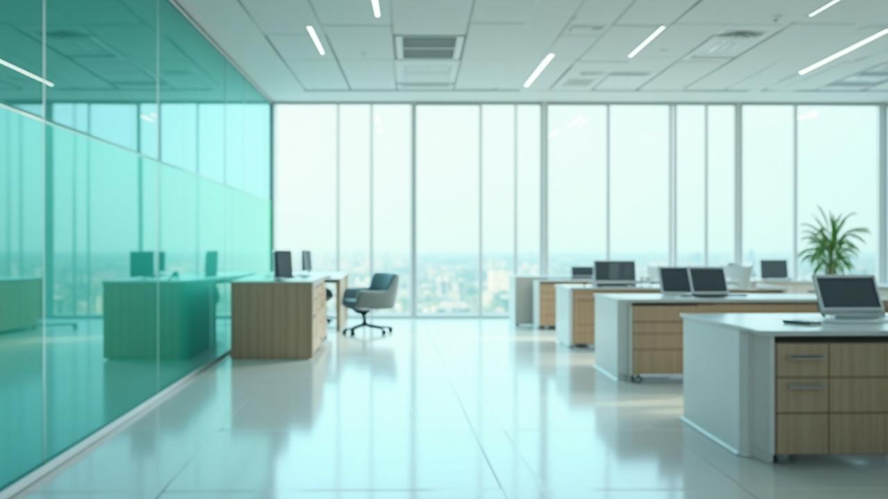 Oficina moderna perfectamente limpia y organizada en Madrid